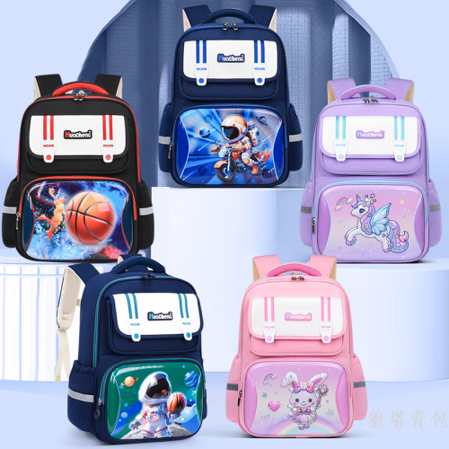 3d cartoon primary school student schoolbag 1-3-6 grade boys and girls large capacity decompression spine-protective backpack