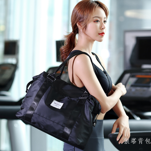 internet celebrity travel bag women‘s portable large capacity fitness luggage bag light canvas short distance small pending delivery storage bag