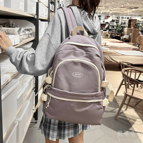 bapa 2024 new college student design sense niche rge capacity simple junior high school student girl schoolbag female