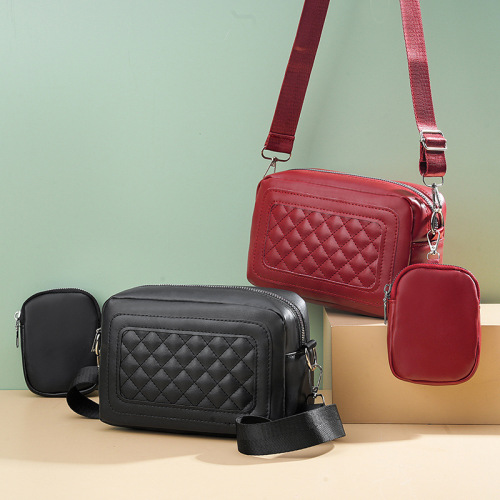 【源头厂家】2023新款百搭斜挎包女纯色简约单肩包两件套子母女包