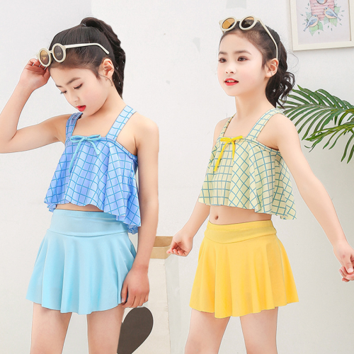 children‘s swimsuit girls‘ toddler and children baby split plaid swimsuit 2024 new cute fashionable swimsuit wholesale