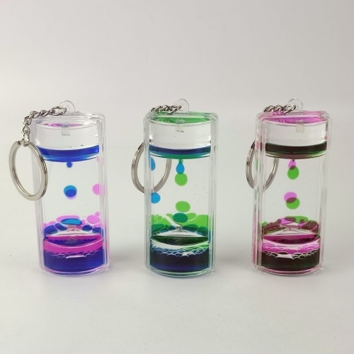 creative two-color oil leakage keychain pendant drip oil key chain gift small gift crafts hanging ornaments
