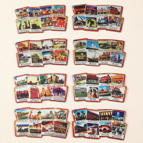 精美城市景点银箔冰箱贴复古文创彩印软磁装饰贴博物馆纪念品礼物