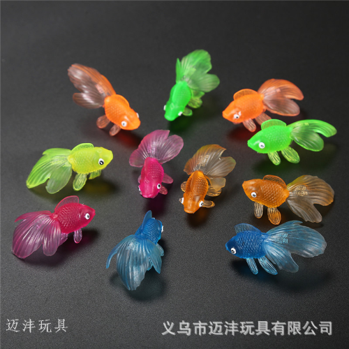 simulation goldfish 5cm translucent environmental protection soft rubber pvc marine animal model set children‘s fish catching toy