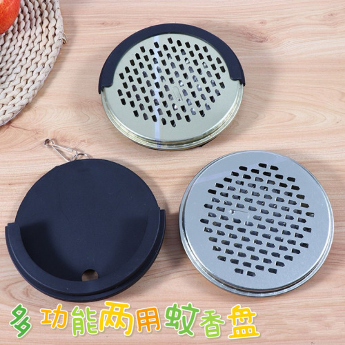 outdoor portable mosquito-repellent incense rack holder portable hanging mosquito-repellent incense tray household stainless steel with lid mosquito smudge box wholesale