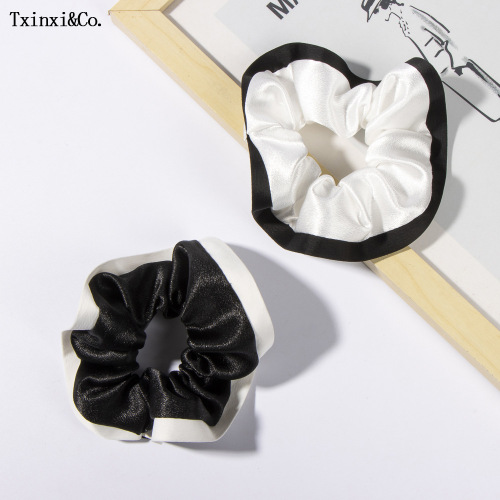 心喜跨境欧美缎面发绳发圈女式纯色简约时尚气质盘发大肠圈发圈女