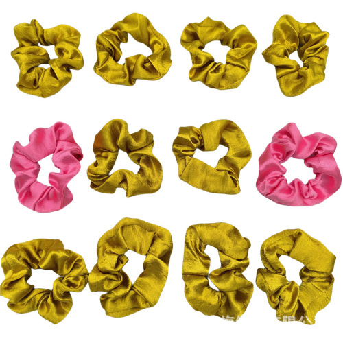 跨境欧美小清新纯色（闪光绒）大肠发圈 手感柔软百搭 糖果色发圈