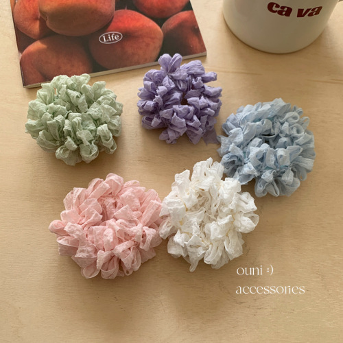 超仙网纱蕾丝泡泡毛巾圈发绳甜美少女扎发皮筋头绳双马尾发圈发饰