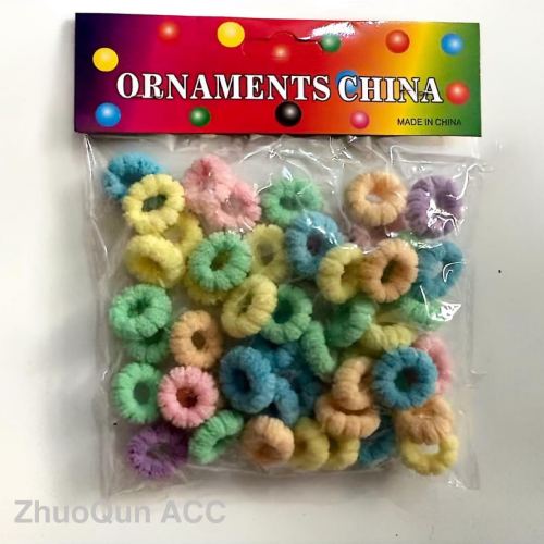 外贸专供2.5寸竹节0.2克50个订卡儿童扎发皮筋女童毛巾圈头绳发圈