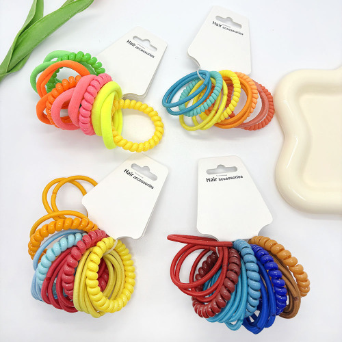 跨境出口欧美亚马逊大小毛巾圈电话线发圈头绳   发饰套装女简约