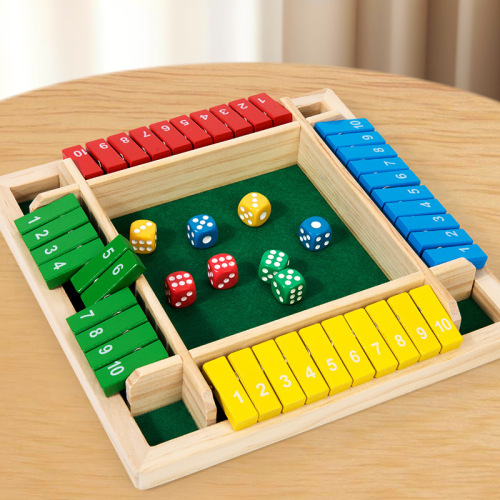 cross-border cpce double-sided digital four-sided flip game chess child parent-child interaction board game drinker‘s betting wooden toys