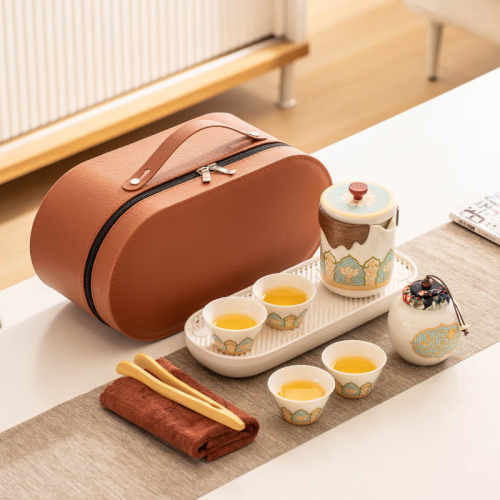 便携式旅行茶具套装户外露营陶瓷快客杯功夫茶具商务伴手礼品批发