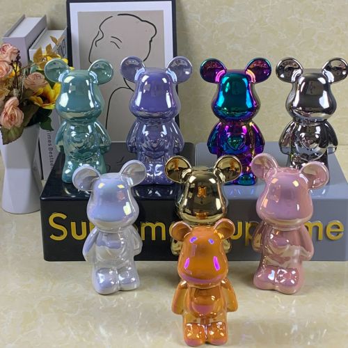 陶瓷电镀爱心熊18厘米家居电视酒柜装饰摆件带存钱口摆摊批发