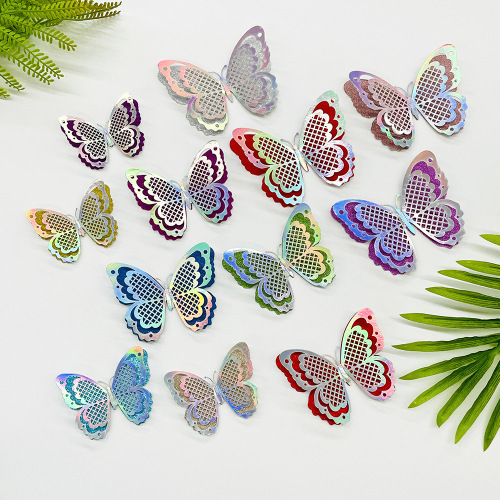 跨境热销立体镂空蝴蝶墙贴花束蝴蝶装饰节日派对布置客厅墙上饰品