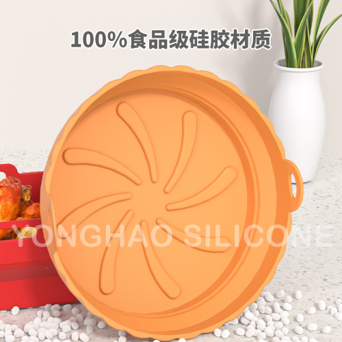 food grade thi and high temperature resistant silicone household air fryer baking tray foldable round and square baking tray mold