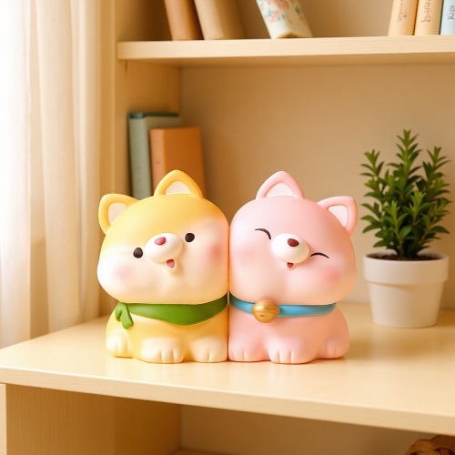 新款贴贴抱抱小夜灯居家布置装饰品摆件卡通可爱猪猪小狗小夜灯