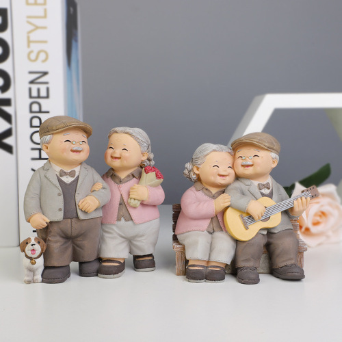 新款纪念品老人树脂摆件 ins老头老太摆件家居桌面装饰品礼品批发