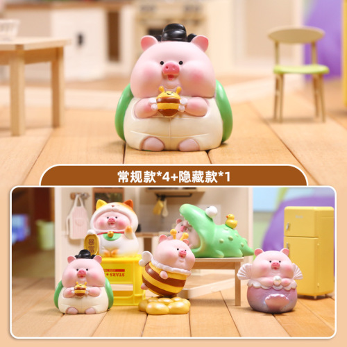 尚森原创佛系猪囡囡盲盒创意精致树脂公仔解压家居桌面装饰品手办