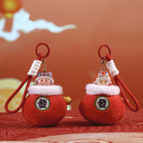 福泽瑞兽钥匙扣卡通可爱树脂萌趣公仔书包背包装饰挂件钥匙扣批发