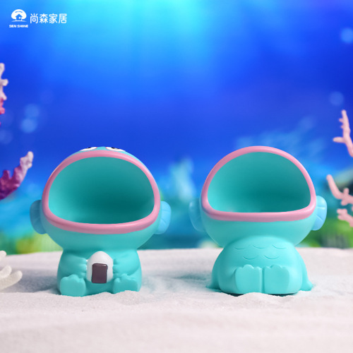 丑鱼宝宝铅笔桶搪胶可爱萌系搞怪家庭装饰桌面摆件儿童成人礼品