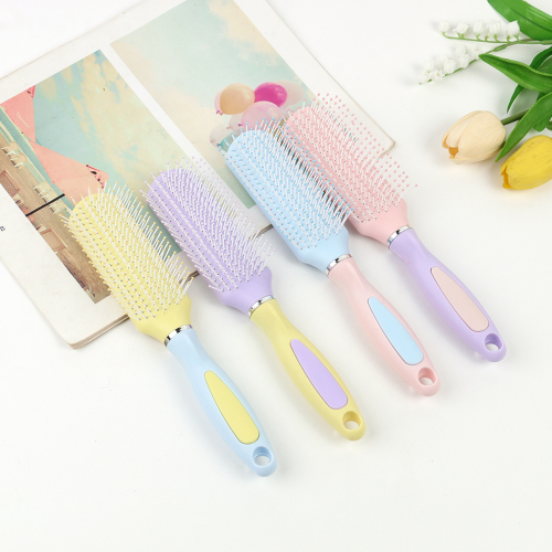 大号蓬松洗发按摩头皮经络卷发便携式萌萌彩色系果冻色专业美发梳