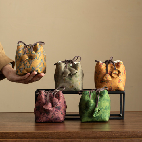 随身外出泡茶便携式棉麻织锦茶壶盖碗收纳布袋保护包盖子套袋子