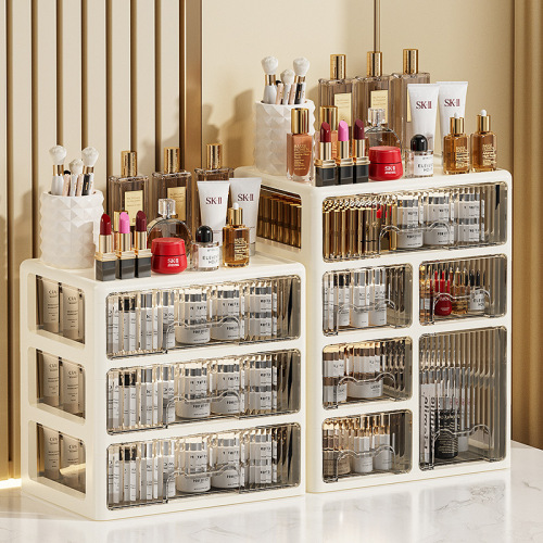 抽屉式桌面收纳盒宿舍文具整理盒办公室文件柜梳妆台化妆品储物盒