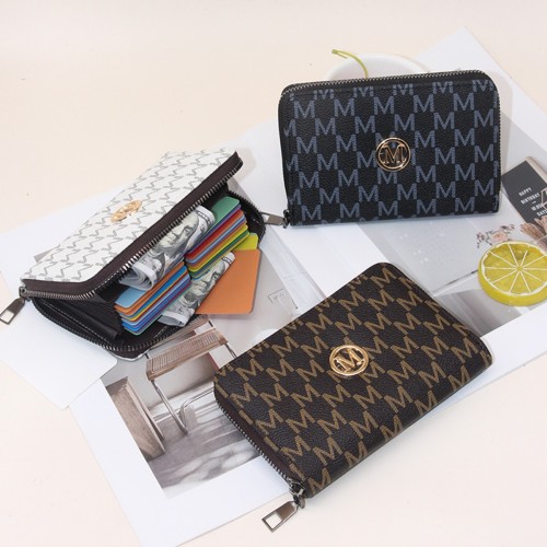 时尚印字母围链大容量卡位多功能便携女士钱包