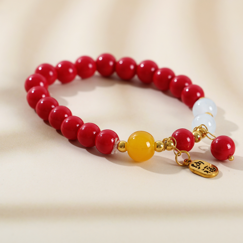 复古仿朱砂手串手链纳福珠男女款本命年手饰品古风饰品厂家批发