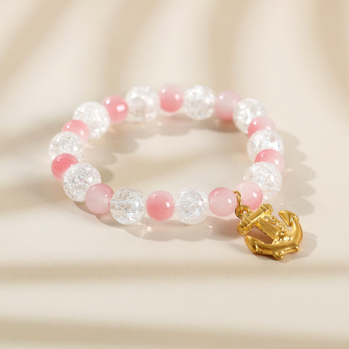 新款学生手链船锚闺蜜手饰小红书同款七彩爆花串珠手串新中式复古