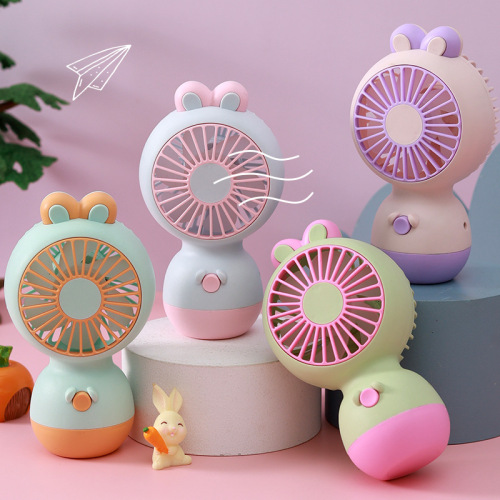 adorkable cartoon ear rabbit desktop small fan children‘s summer cool gift handheld rechargeable fan manufacturer