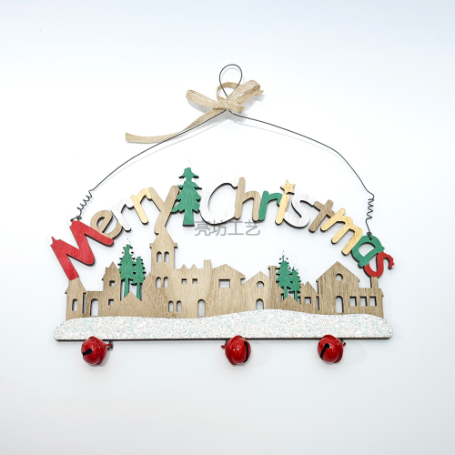 木质工艺品圣诞礼品圣诞节派对镂空圆形圣诞树雪花家居装饰小挂件