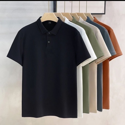 men‘s  shirt short-sleeved t-shirt summer casual men‘s and women‘s same style  collar top solid color simple work clothes factory clothing