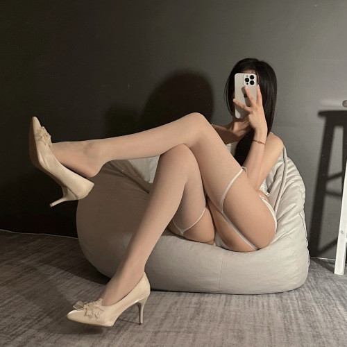 兰瑰纺性感白丝袜吊带一体式纯欲诱惑情趣丝袜夏季连体高筒袜503