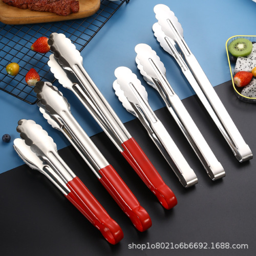 不锈钢食品夹子家用食物夹厨房餐厅烘焙面包夹多功能烤肉夹牛排夹