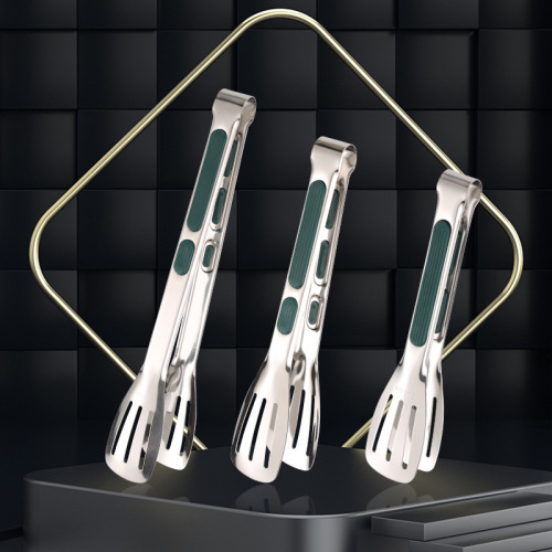 新款食品夹韩式烤肉夹子不锈钢商用烧烤夹厨房野炊三线牛排食物夹