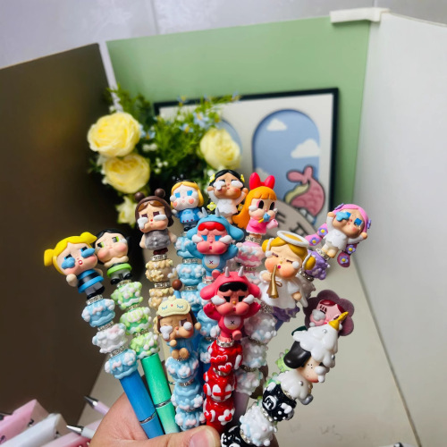 改娃萌粒转珠笔可爱学生中性笔女王哭娃系列泡泡玛特diy潮玩卡通