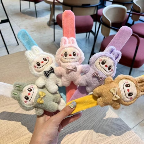 网红爆款拉布布毛绒玩偶DIY啪啪圈儿童成人表演装饰手环公仔玩具