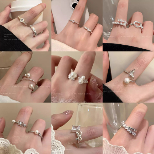 ins korean style niche design ring female temperament wild personality high sense cold style switchable index finger ring