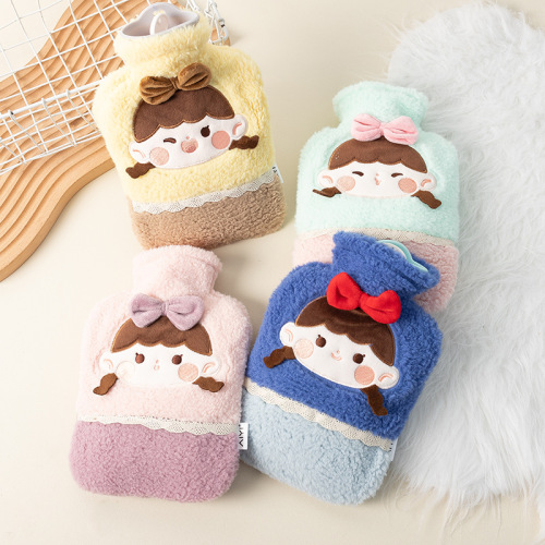 热水袋注水加厚防爆暖手袋毛绒灌水可爱女生暖水袋敷肚子可拆洗