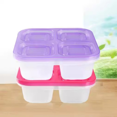 厂家直销四格饭盒4格辅食盒午餐盒便当盒外卖盒食品级PP外带