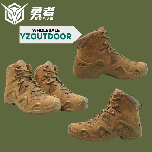 Brave leather combat boots Cross-border wholesale wear-resistant and comfortable factory direct sales mountaineering mid-tube classic tactical boots