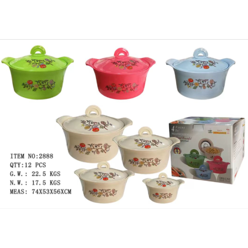 2888彩盒四色花纹不锈钢保温四件套白绿粉米白