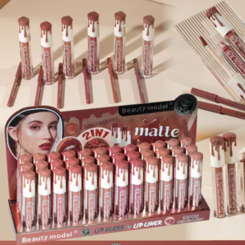 跨境外贸唇釉唇线笔套装展示盒裸色哑光唇彩套装