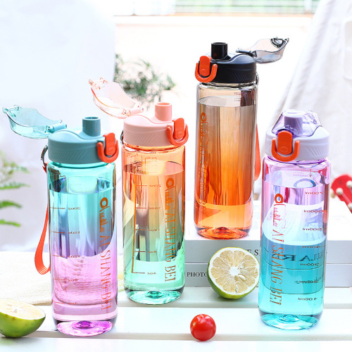 新款双色PC运动杯子户外塑料大容量学生杯子便携水杯子塑料杯子