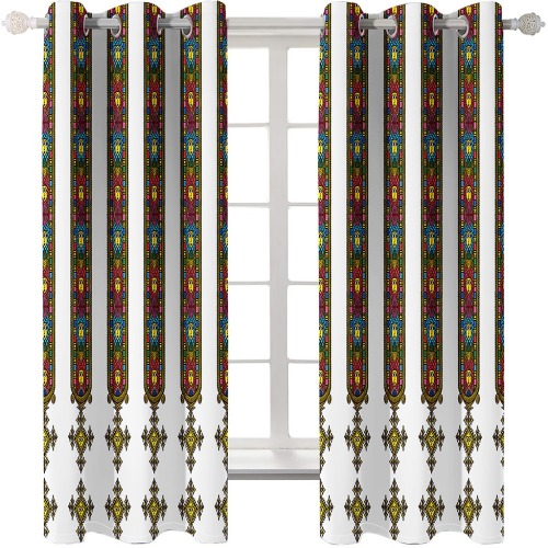 埃塞俄比亚传统设计窗帘萨巴和泰莱特遮光窗帘3D印花卧室窗帘