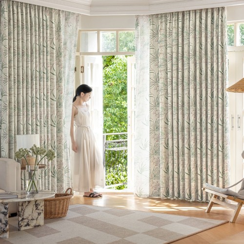 1pc新款花楹布帘纱帘窗帘家用遮光客厅卧室办公室聚会日常