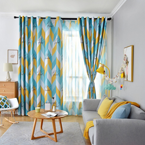 完美波浪窗帘现成非洲风格保暖高级印花客厅遮阳窗帘