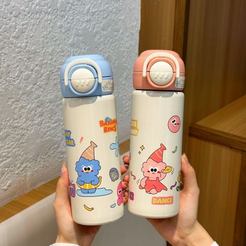 新款儿童316不锈钢双饮保温杯幼儿园可爱防摔水杯卡通礼品水杯子