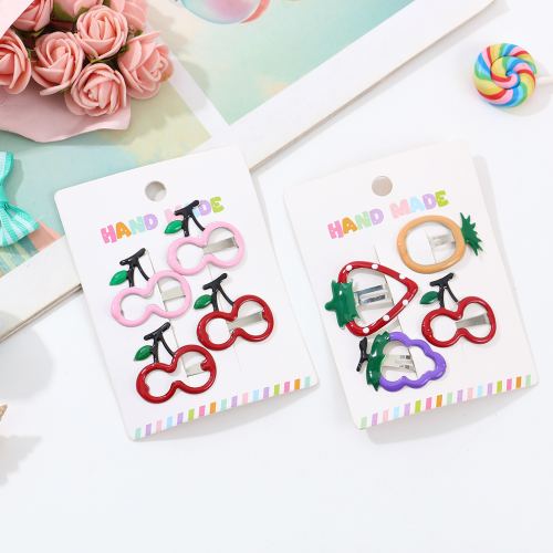 日韩儿童水果发夹滴油bb夹可爱萌萌刘海夹草莓边夹JK发饰小发卡